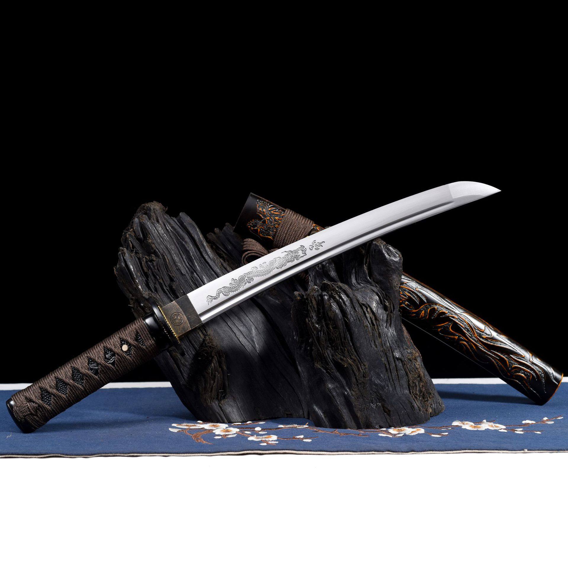 龙泉市刀剑1045中碳钢防身冷兵器日式居合肋差Katana硬宝剑未开刃,特色手工艺,剑袋,淘宝优惠券,粉丝福利购,淘宝优惠卷