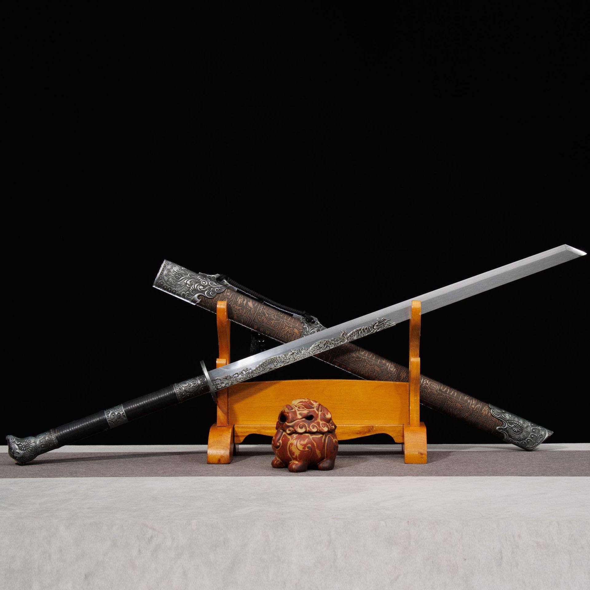 龙泉市刀剑高锰钢一体影视双手康熙战刀防身唐横刀宝剑收藏未开刃,特色手工艺,剑袋,淘宝优惠券,粉丝福利购,淘宝优惠卷