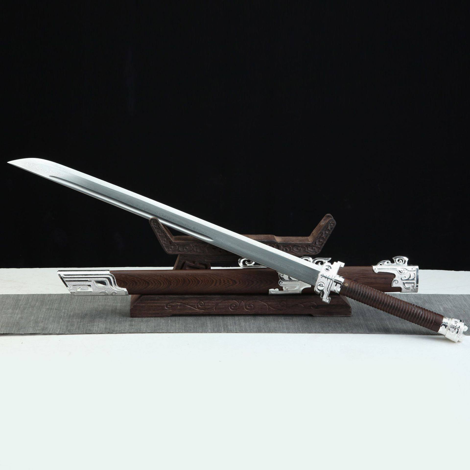 龙泉市刀剑花纹钢手工唐横刀战刀龙骨一体绣春刀清刀冷兵器未开刃,特色手工艺,剑袋,淘宝优惠券,粉丝福利购,淘宝优惠卷