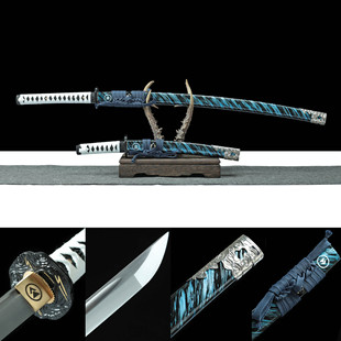 龙泉市刀剑T10手工锻打对马岛日式指挥刀Katana肋差冷兵器未开刃