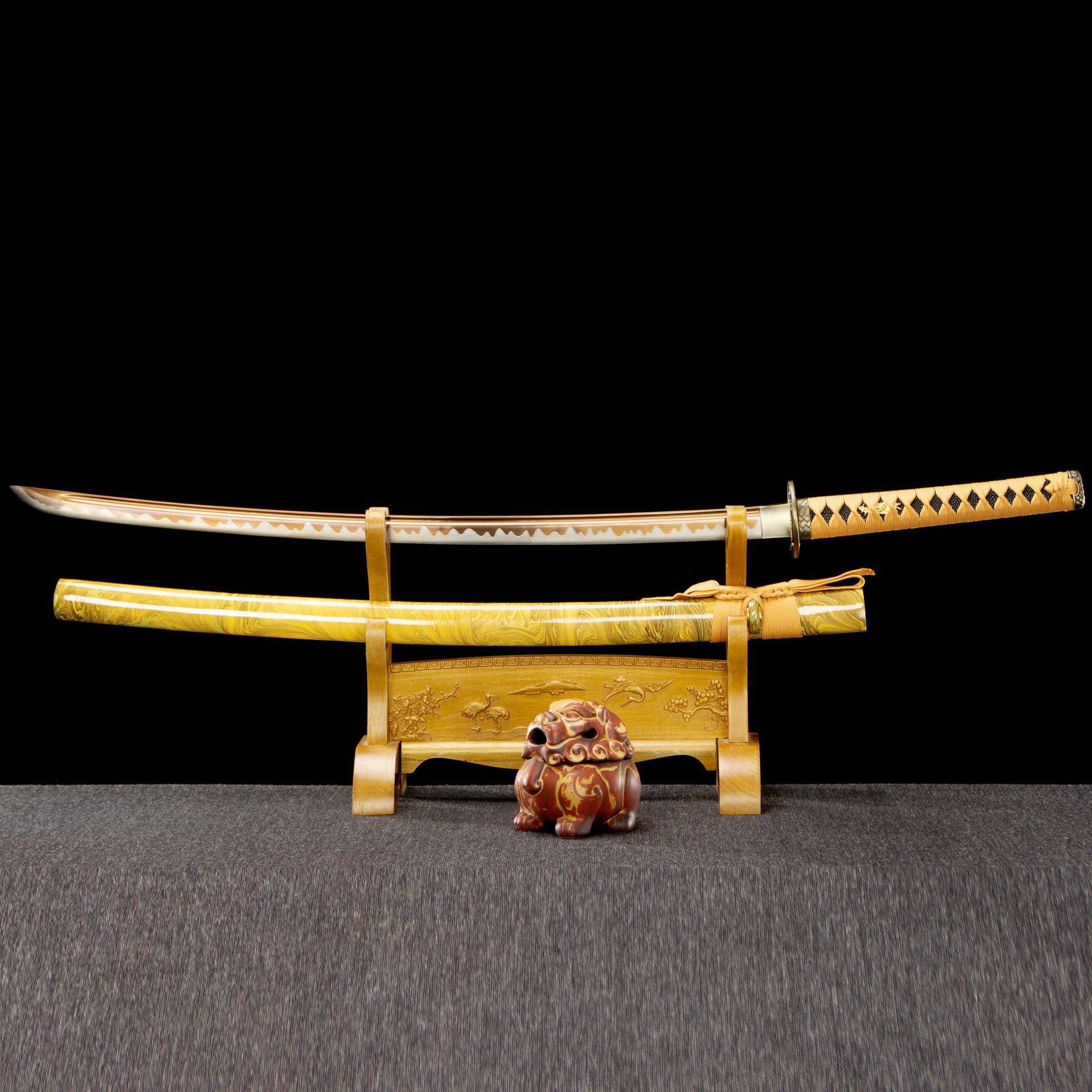 龙泉市刀剑高锰钢烤金日式居合刀Katana影视冷兵器宝剑收藏未开刃,特色手工艺,剑袋,淘宝优惠券,粉丝福利购,淘宝优惠卷