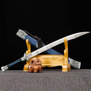 龙泉市刀剑高锰钢手工锻打龙虎牛尾刀单手唐横战刀一体宝剑未开刃