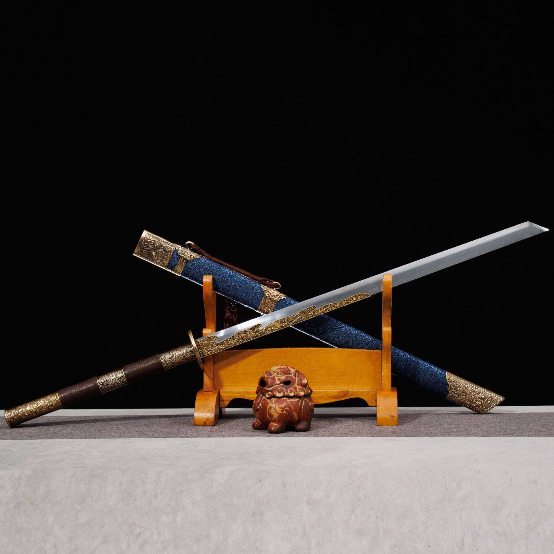 龙泉市刀剑高锰钢双手康熙战刀影视绣春刀一体唐横刀冷兵器未开刃,特色手工艺,剑袋,淘宝优惠券,粉丝福利购,淘宝优惠卷