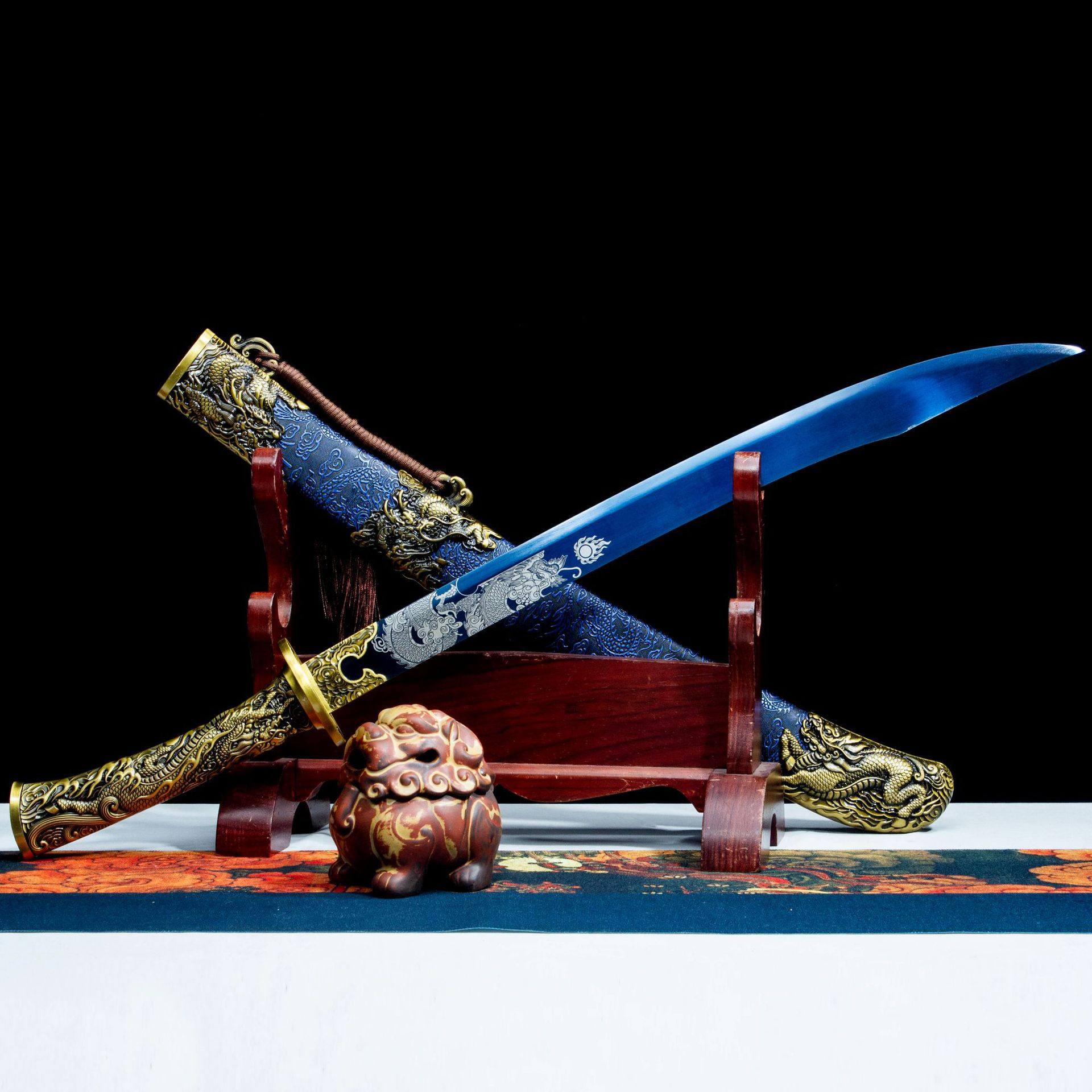 龙泉市刀剑高锰钢一体牛尾战刀锦衣卫佩刀影视硬宝剑冷兵器未开刃,特色手工艺,剑袋,淘宝优惠券,粉丝福利购,淘宝优惠卷