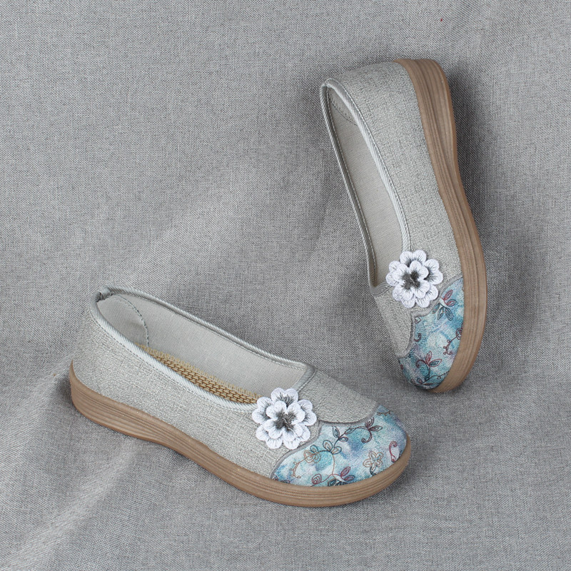 2026夏季新款老北京布鞋女士浅口透气平底单鞋妈妈鞋轻便软底防滑