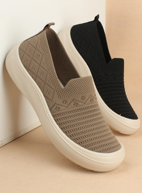 2025夏季新款上班厚底乐福鞋轻便防滑透气女士平底单鞋老北京布鞋