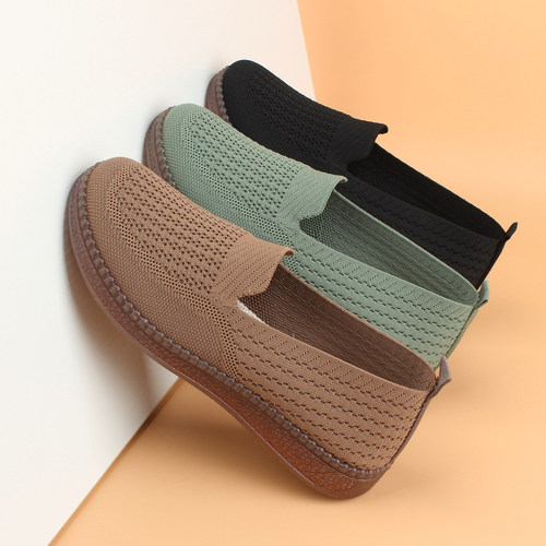 新款耐穿牛筋底透气网面布鞋