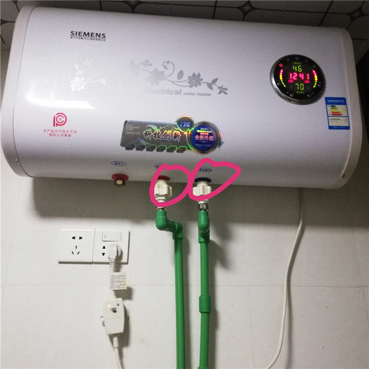 电热水器进出水口红蓝兰色六方塑料四分内外丝螺纹直径20mm接头阀