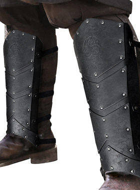 中世纪文艺复古时期维京皮革腿甲护腿 万圣节cosplay装扮道具