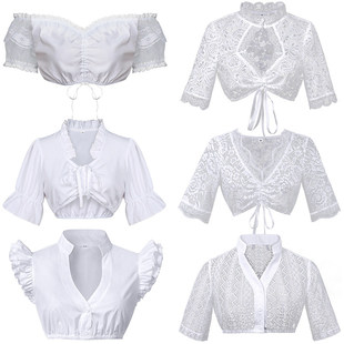 新款啤酒节女士纯色短款叮咚服欧美传统节日派对女佣服配饰胸衣