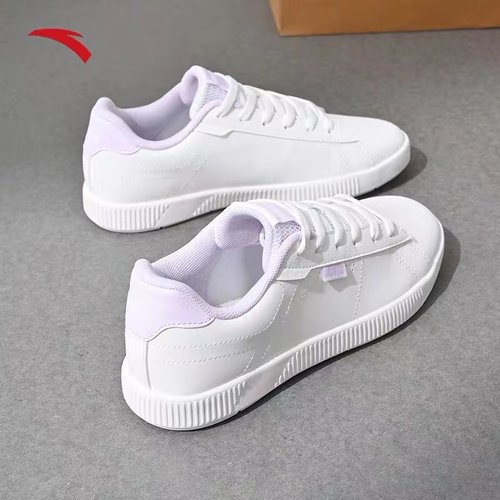 安踏小白鞋鞋带女生耐磨