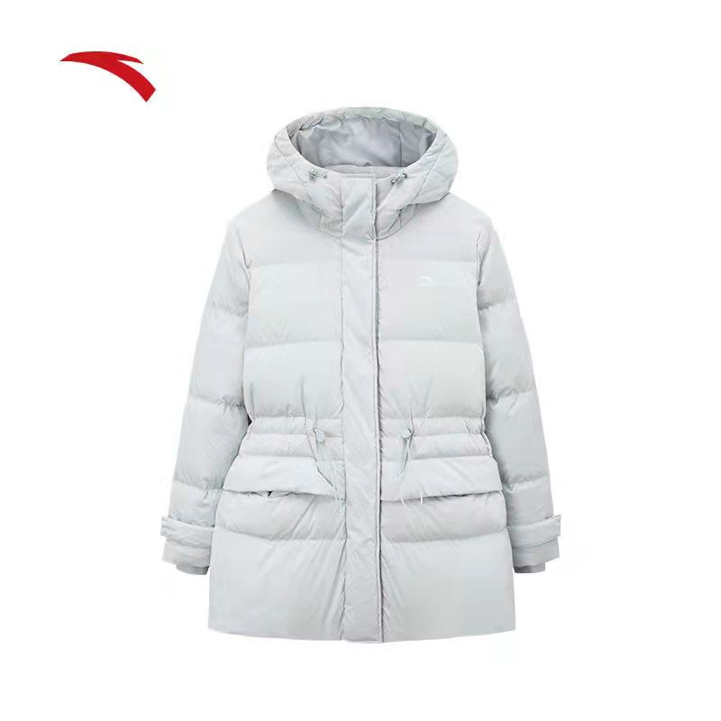 安踏中长款羽绒服女2021冬季新款