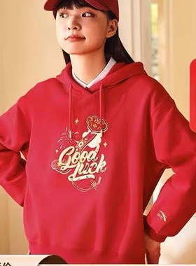 【关晓彤同款】安踏好事发生丨新年女款连帽卫衣宽松 162518728S