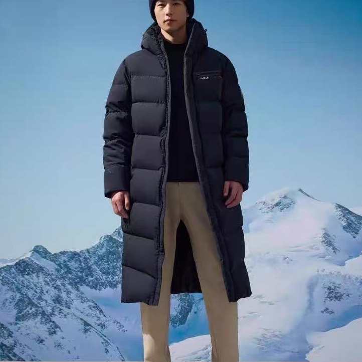 安踏长款鹅绒放泼水羽绒服