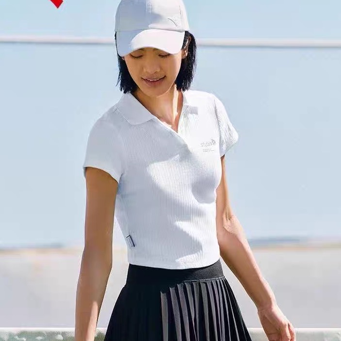 安踏超A短T丨修身polo杉女夏季