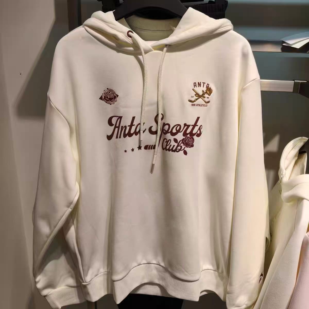 安踏连帽卫衣女2025冬季新款