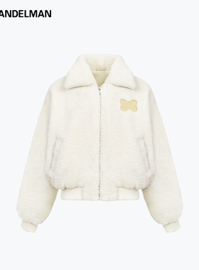 ANN ANDELMAN通勤风羊羔绒泰迪熊绒毛保暖夹克翻领短外套冬季新款