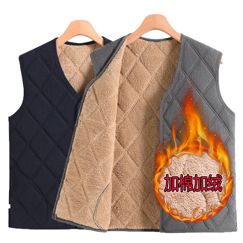 冬装加棉加绒爸爸马甲防寒保暖爷爷棉坎肩老年人棉上衣老年人棉服,男装,常规马甲,淘宝优惠券,粉丝福利购,淘宝优惠卷
