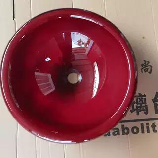 卫生间洗漱台盆玻璃台中盆镶入式台盆台上盆洗手盆钢化玻璃圆形盆