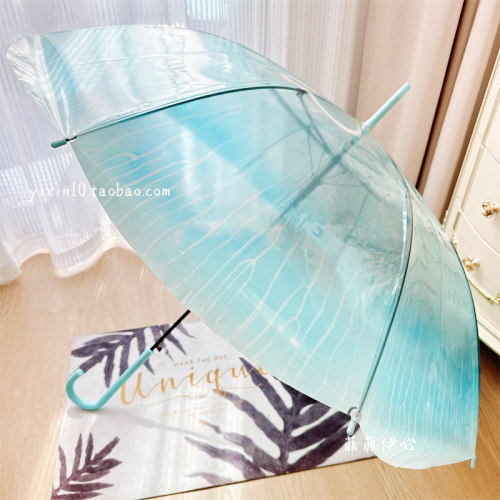 清新日系水母雨伞渐变可爱