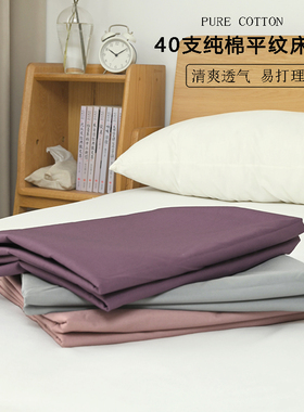 春款 日单面料 爽滑款 纯棉全棉40支平纹棉床单单双人1.5 1.8 床
