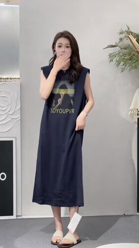 懒人休闲长款背心连衣裙女