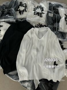 小衫 V领飘带长袖 女百搭气质好看上衣 family欧货2026春夏时尚 Big