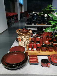 陆家酒店餐具鳞彩红喜庆中式汤碗浅深菜盘新骨瓷釉下彩无毒无铅镉