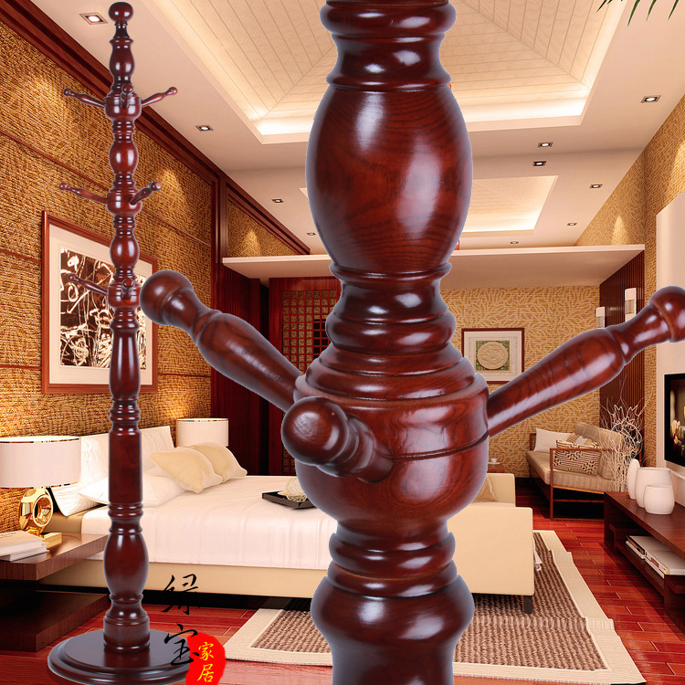 实木衣帽架落地挂衣架欧新中卧室立式家用客厅室内单干挂衣服架子