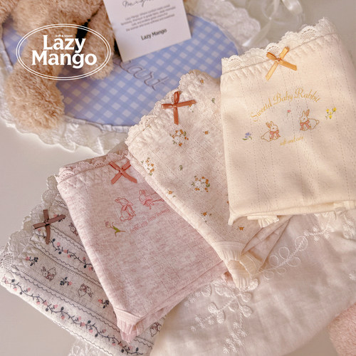 纯棉抗菌内裤女中长裆三角裤底裤