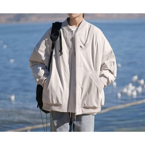 美式潮牌飞行员夹克棉服男秋冬季加厚保暖棒球服短款cleanfit外套