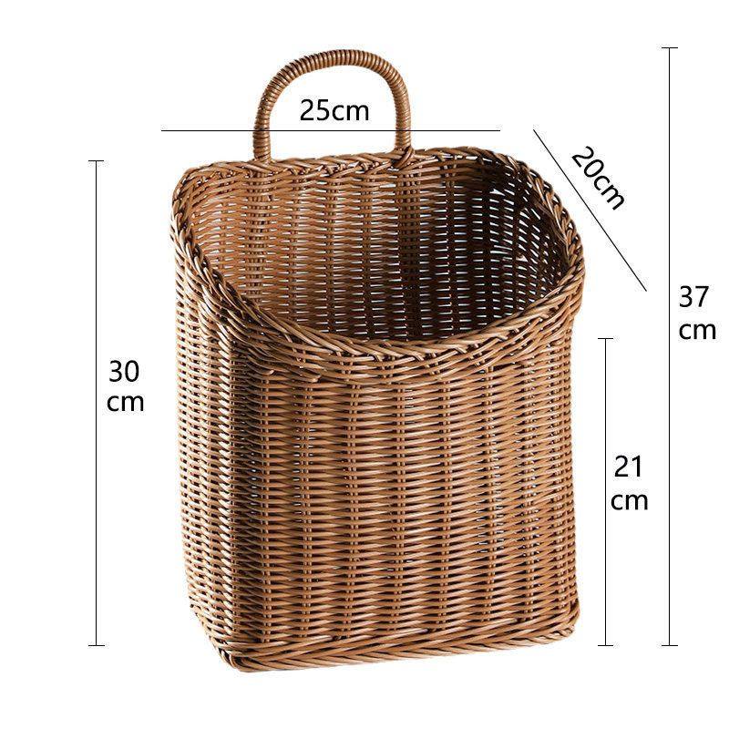 源头厂藤编织大号墙壁挂篮收纳篮厨房宿舍卫生间壁挂收纳篮挂篮