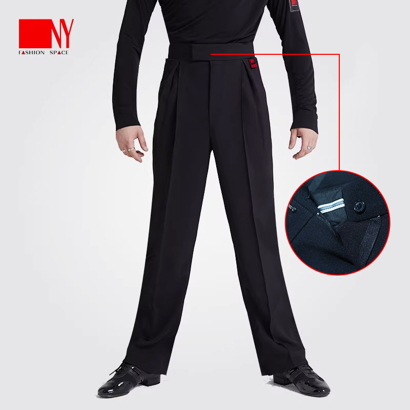 NY纳艺拉丁舞阔腿舞蹈裤练功服男舞蹈服专业国标舞裤演出服21107K