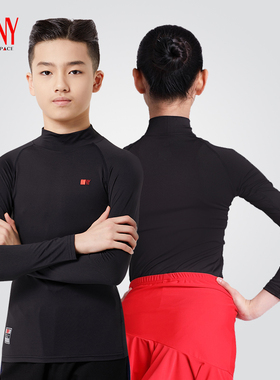 NY纳艺少儿拉丁舞服男童女童训练服摩登舞上衣舞蹈练功服16178SR