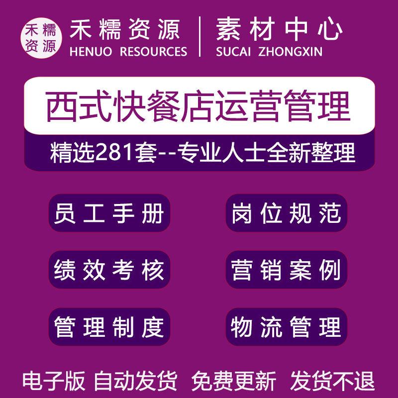肯德基麦当劳必胜客德克士西式连锁快餐经营管理选址员工培训资料