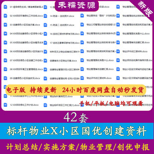 物业小区国优创建资料全套项目环境卫生管理规定创优材料方案实施