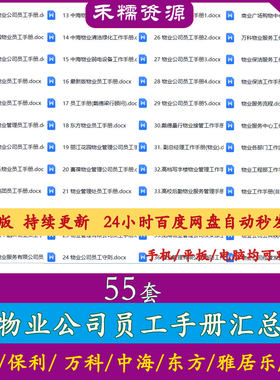 万科保利龙湖知名中海物业公司各部门保安保洁管理部门员工手册合