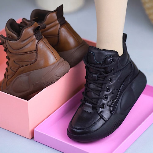 无注册橡胶简约风纯牛皮短靴