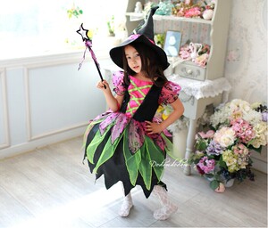韩国儿童万圣节演出道具节日服装圣诞礼物cospla小女巫舞会礼服裙