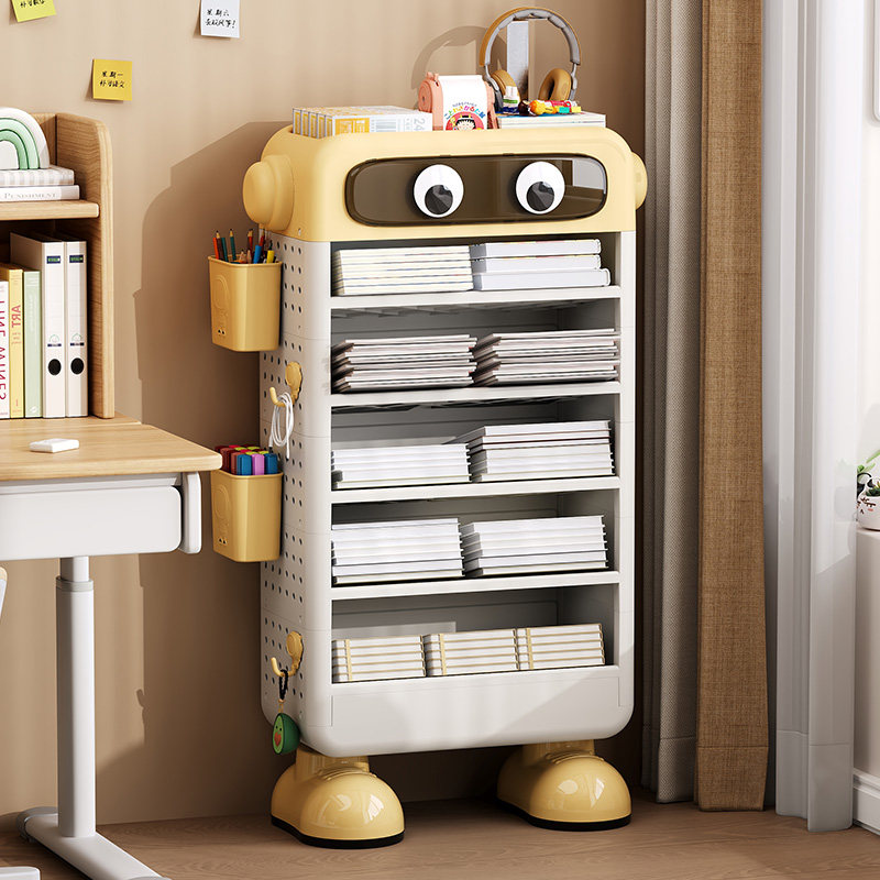 桌边书架落地多层小推车置物架学生书包书本收纳架绘本课本整理架,收纳整理,整理架/置物架/收纳架,淘宝优惠券,粉丝福利购,淘宝优惠卷