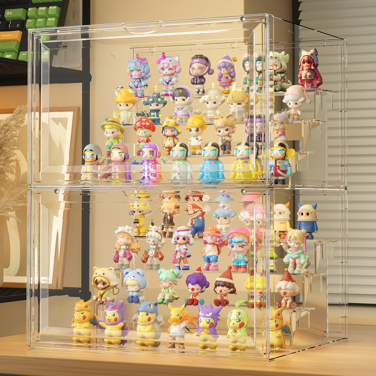 泡泡玛特展示盒盲盒手办收纳