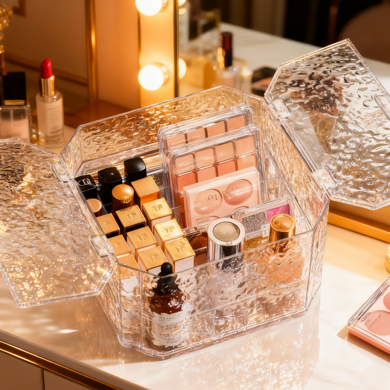 化妆品收纳盒桌面防尘高级感梳妆台分格香水口红置物架亚克力盒子