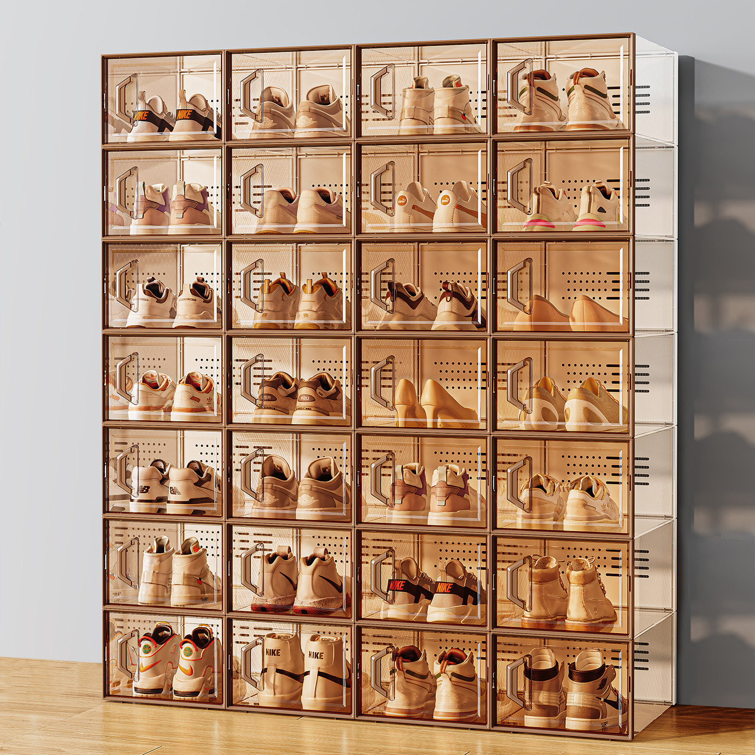 鞋盒收纳盒透明装鞋子收纳神器省空间存放盒鞋收纳折叠塑料鞋柜