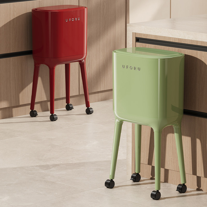 厨房垃圾桶家用2025新款高颜值带盖可移动大容量免弯腰专用高脚篓,家庭/个人清洁工具,垃圾桶,淘宝优惠券,粉丝福利购,淘宝优惠卷