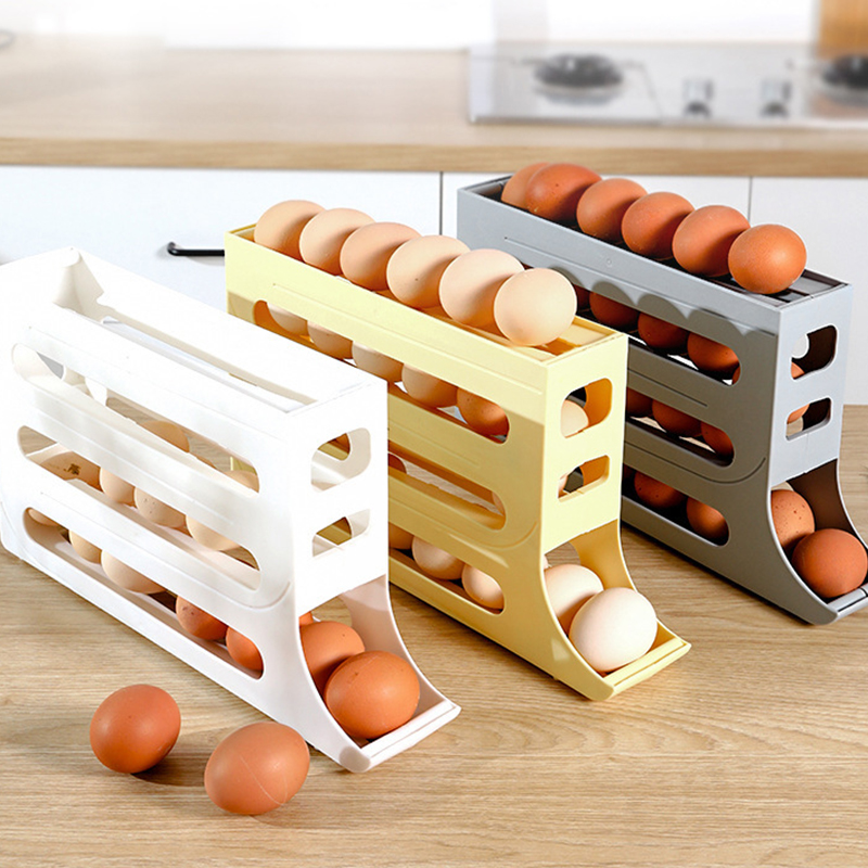 装鸡蛋收纳盒冰箱用整理盒保鲜盒食品级滚动抽屉式盛蛋器托鸡蛋架