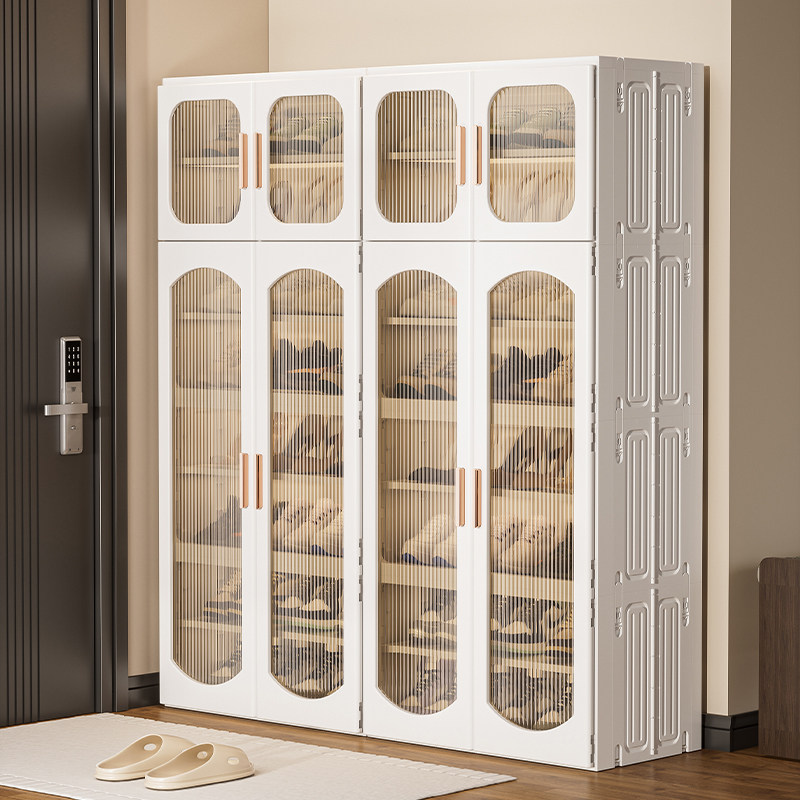 鞋柜家用门口折叠鞋架鞋子收纳盒免安装柜子收纳多层收纳柜一体式