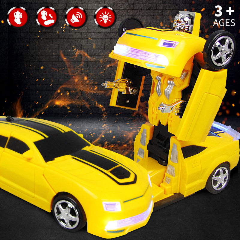 30块钱的小孩儿宝宝玩具大黄蜂变形车自动变身汽车机器人玩具车