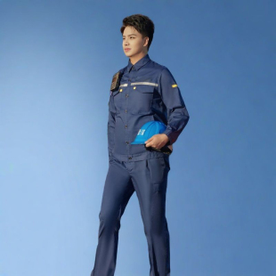 港口夏季蓝色防静电工作服套装岚山港金海岸男女特殊工种长袖工装