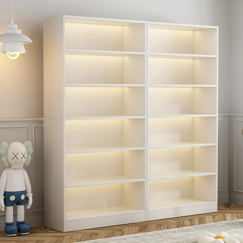 书架落地置物架靠墙一体简易书本收纳架多层展示储物架家用书柜子