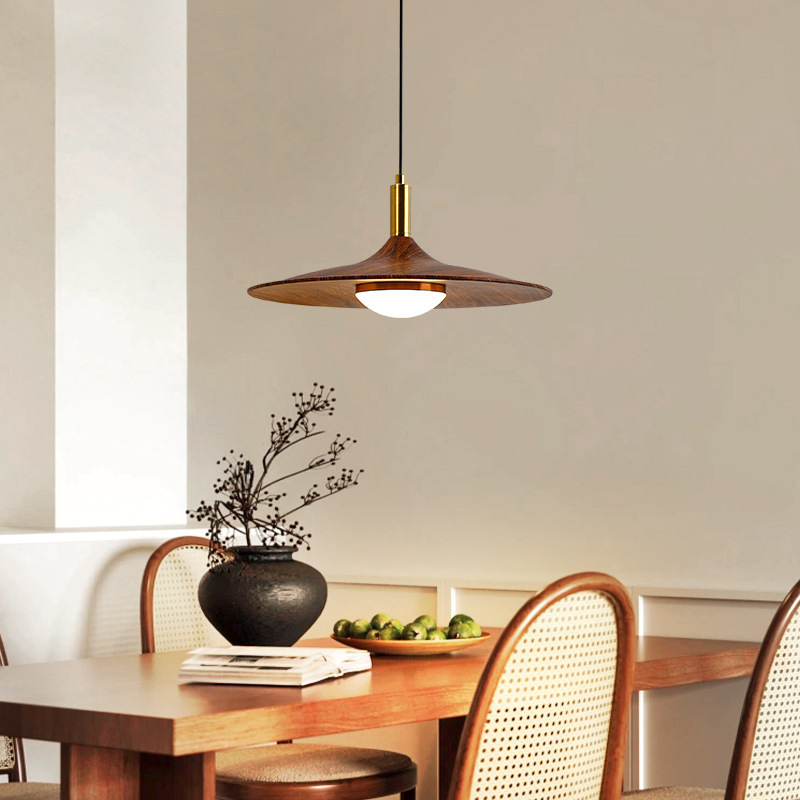 中古风餐厅吊灯飞碟复古三头餐桌